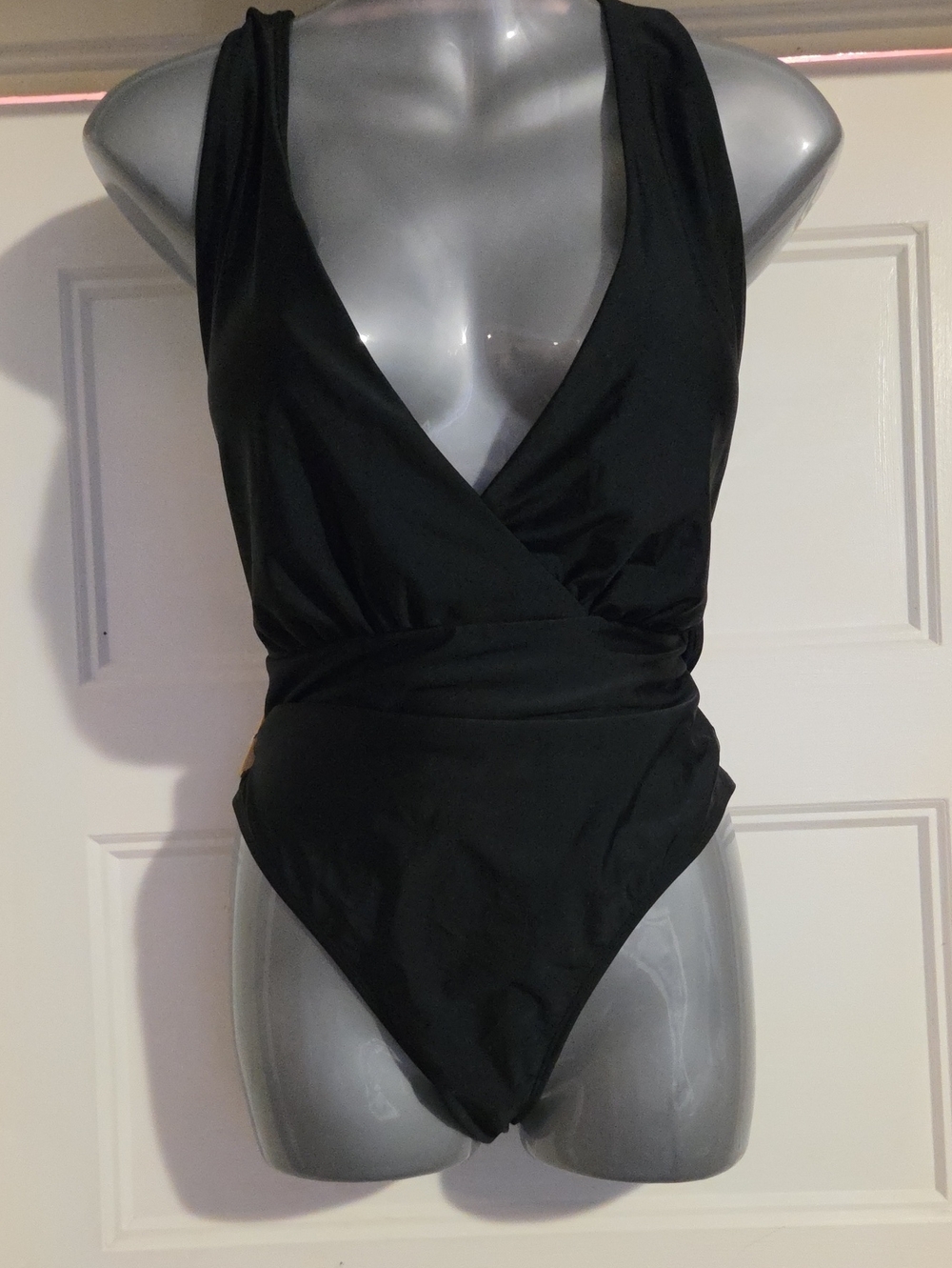 Cupshe Black One-Piece Surplice Swimsuit